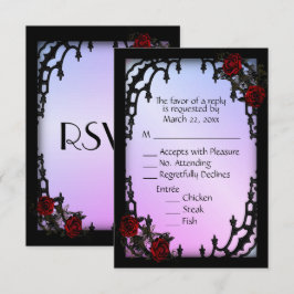 Rosa vermelha Gótica RSVP Escolha do menu roxo