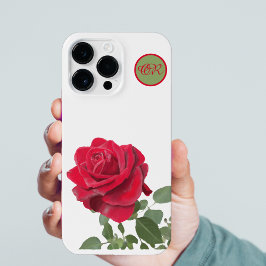 Rosa vermelha - Mão pintada - monograma