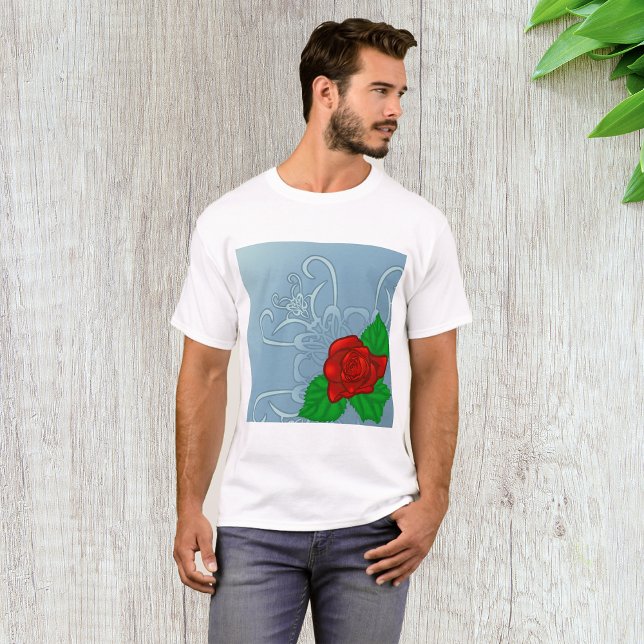 Rosa vermelha Mens T-Shirt (Criador carregado)