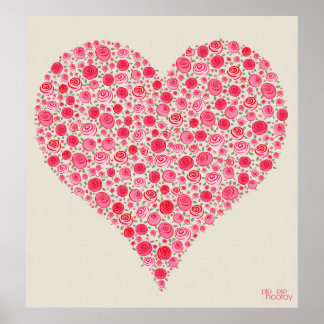 Rosa vermelha Rosa Ama Impressão de Pintura do Cor