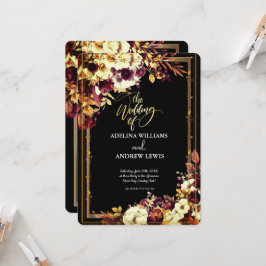 Rosa vermelha Simples Minimalista, convite de Quad