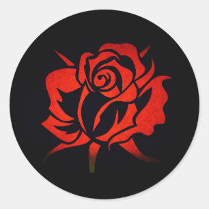 Rosa vermelha Vibrante e Negrito no Adesivo de Fun