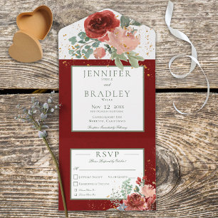 Rosa Vermelho Russo e Janta Floral Dourada