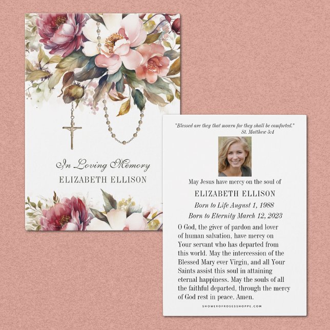 Rosary Funeral Memorial Prayer Floral (Criador carregado)