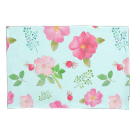 Rosas Adoráveis e Padrão de Aquarela de Hips Rosa