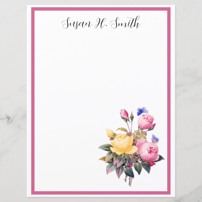 Rosas Amarelas Cor-de-Rosa Clássicas Borboleta Rox (Frente)