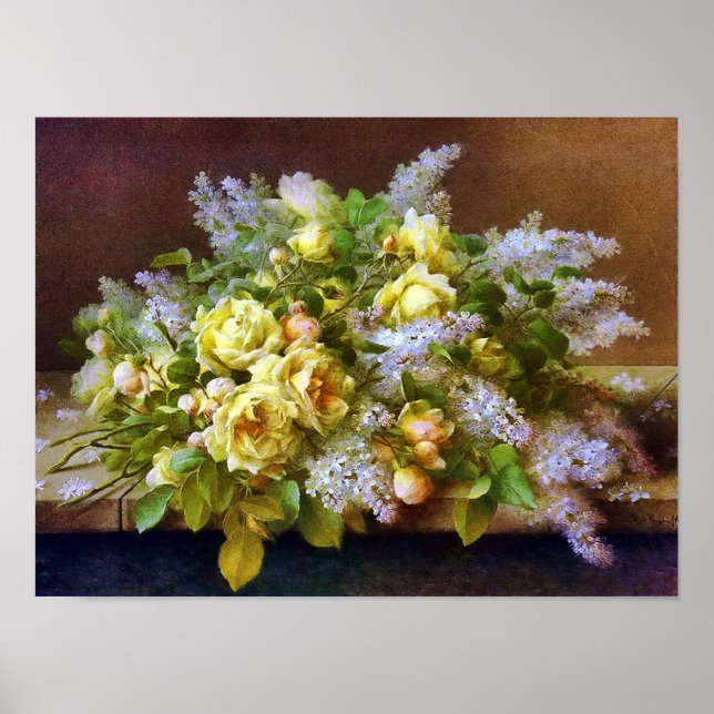 Rosas amarelas e Poster Lilases (Frente)