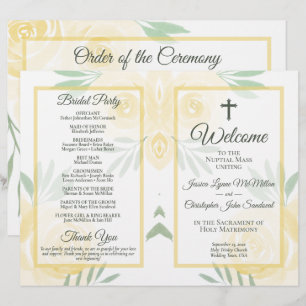 Rosas Amarelas Programa de Casamento Católico DIY 