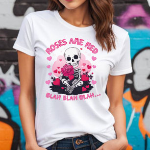 Rosas anti-Namorados são camiseta Red Blah Blah