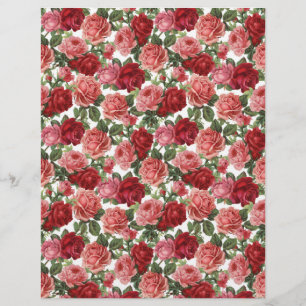 Rosas Antigos - Papel Scrapbook para Artes e Artes