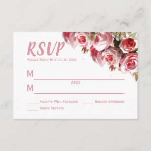 Rosas Antigos - Placa RSVP Casada de 3" x 5"