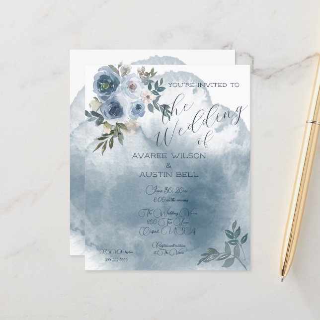 Rosas Aquarela Azul (Frente/Verso In Situ)