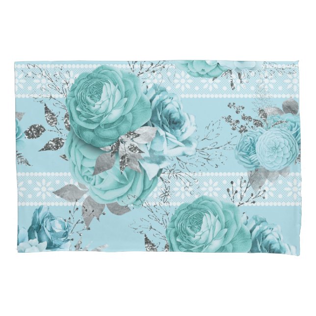 Rosas azuis com rendas (Frente)