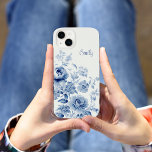 Rosas Azuis de Cores Aquáticas Personalizadas Ador<br><div class="desc">Um belo spray artístico de rosas de cor-d-água azul-poeirenta clara e flores silvestres em fundo branco com campo de texto para seu nome ou monograma.</div>