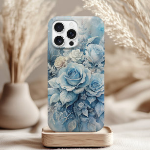 Rosas Azuis de Inverno - Floral de Gelo Elegante