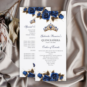 Rosas Azul Marinho Tiara Dourada Programa Quinceañ