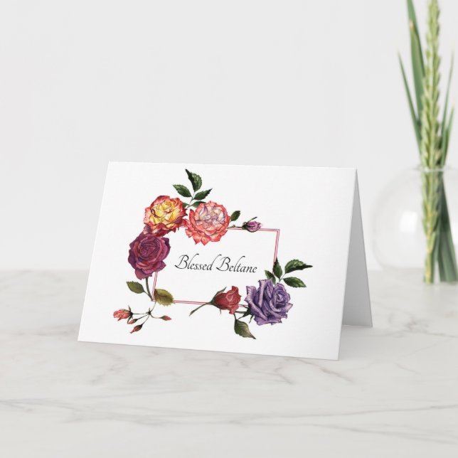 Rosas Beltane Abençoados Cartão de Saudação Dobrad (Frente)