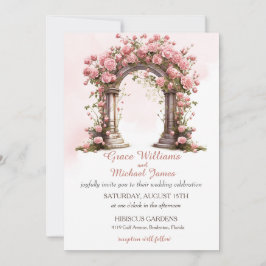 Rosas Blush Boho Casamento Arch Convite