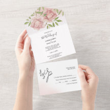 Rosas Boho Blush Aquarela Pintado à Mão