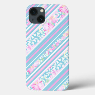 Rosas Borboletas Rosa, Blue Stripes iPhone 6 Case