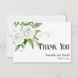 Rosas Brancas e Cartões de agradecimentos de Casam