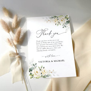 Rosas Brancas Greeneradas Cartões de agradecimento