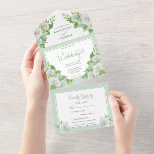 Rosas brancas Greenery Boho Floral Wedding
