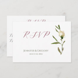 Rosas Brancos de Aquarela Casada RSVP