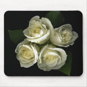 Rosas brancos Mousepad
