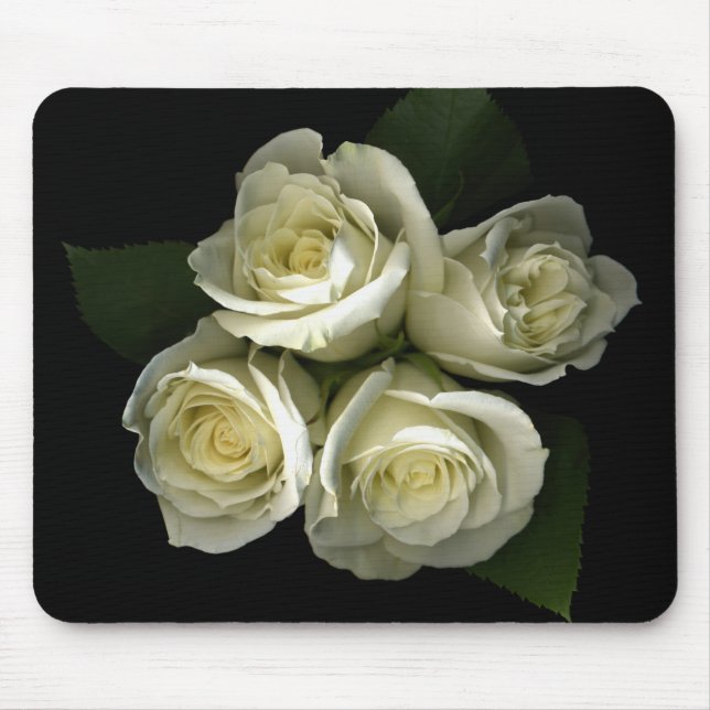 Rosas brancos Mousepad (Frente)