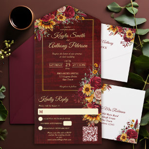 rosas-burgundo-casamento outono girassóis amarelos