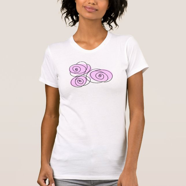 Rosas Camiseta Buquê ilac rosa pálido (Frente)