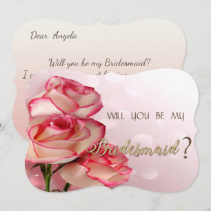 Rosas Chiques Elegantes Cartão de Dama de Honra