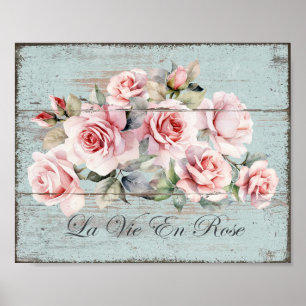 Rosas chiques Lâmpadas La Vie En Rosa Poster