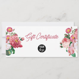 Rosas cor-de-rosa Logotipo Comercial Certificado d