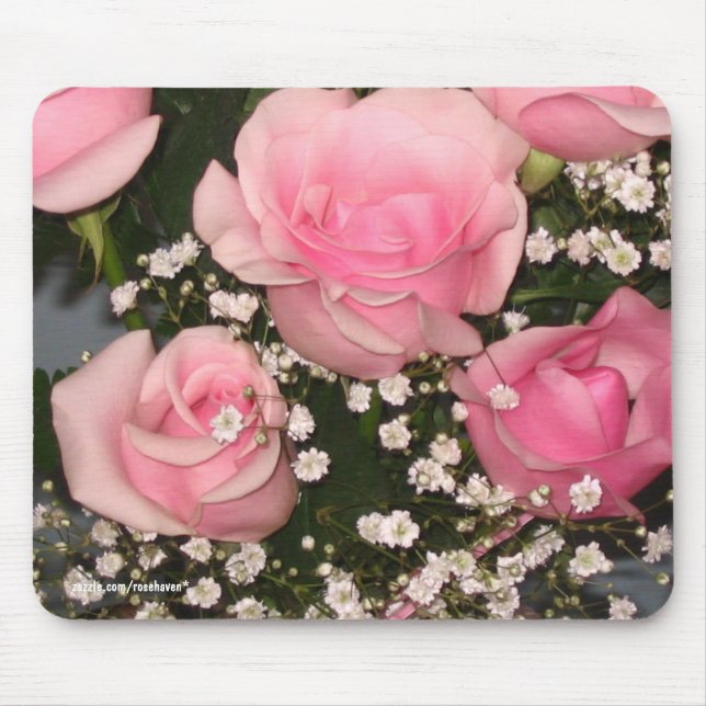 Rosas cor-de-rosa Mousepad (Frente)
