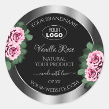 Rosas cor-de-rosa-palha Logotipo de etiquetas de p