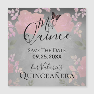 Rosas cor-de-rosa Quinceanera Rosa Salvar a Data