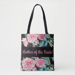 Rosas cor-de-rosa Rosa Casamento Mãe Noiva Tote B