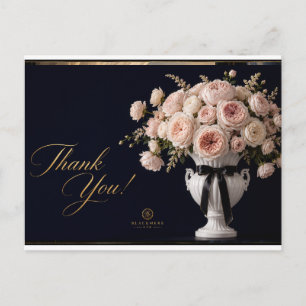 Rosas Cor-de-Rosa Vaso Branco Cartão Postal Luxo