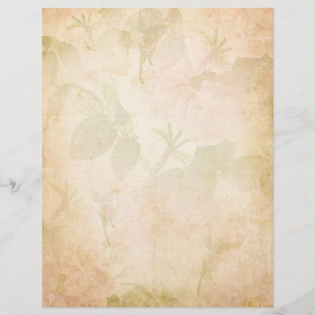 Rosas cor-de-rosa vintage (Frente)