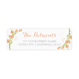 Rosas Coral Garden - etiquetas de endereço de reto