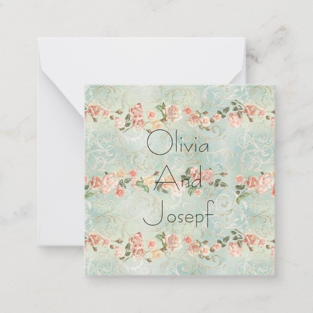 Rosas de ajuste de convite de aquarela (Frente)