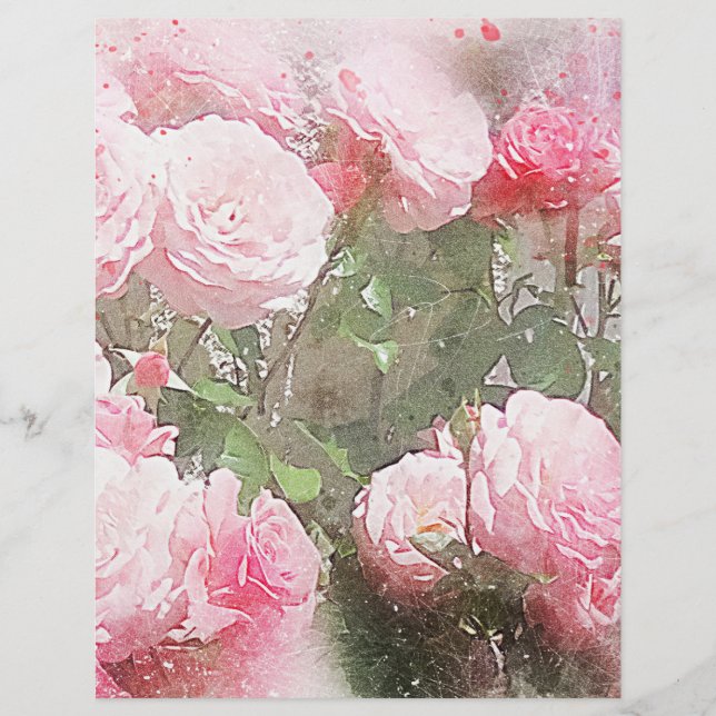 Rosas de Aquarela Artística Papel de Artesanato de (Frente)