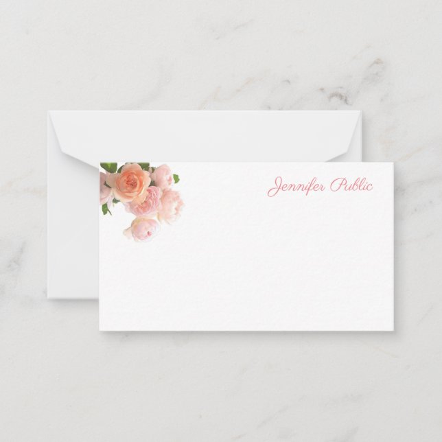 Rosas de Aquarela Chic Cores de Pastel Modelo Flat (Frente)