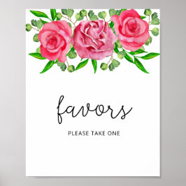 Rosas de aquarela, por favor, pegue um poster