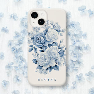 Rosas de Aquarelas Azuis de Pastel Elegantes Perso