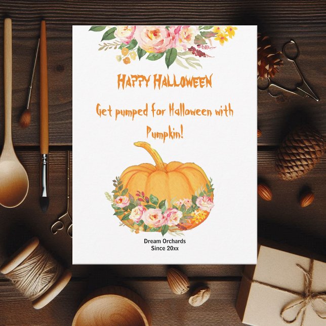 Rosas de Aquarelas Vibridoras do Dia das Bruxas de (Vibrant Orange Halloween Pumpkin Watercolor Roses)