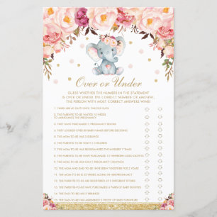 Rosas de Blush Elephant Floral Over ou under Game
