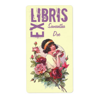 Rosas De Bookplate Nome de etiqueta Este Livro Per